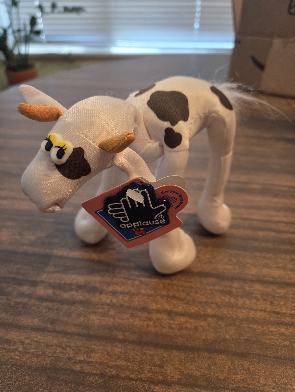 Vintage NWT Applause Lanky Doodles Cow RARE